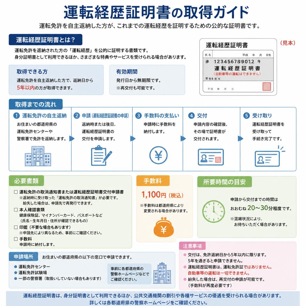 実際の運転経歴証明書取得の流れ