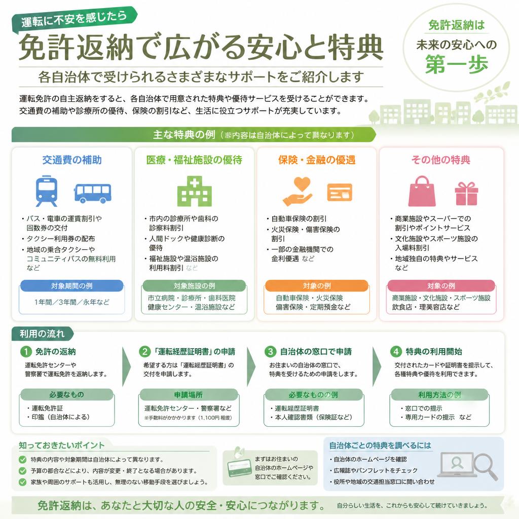 免許返納に伴う特典を活用しよう
