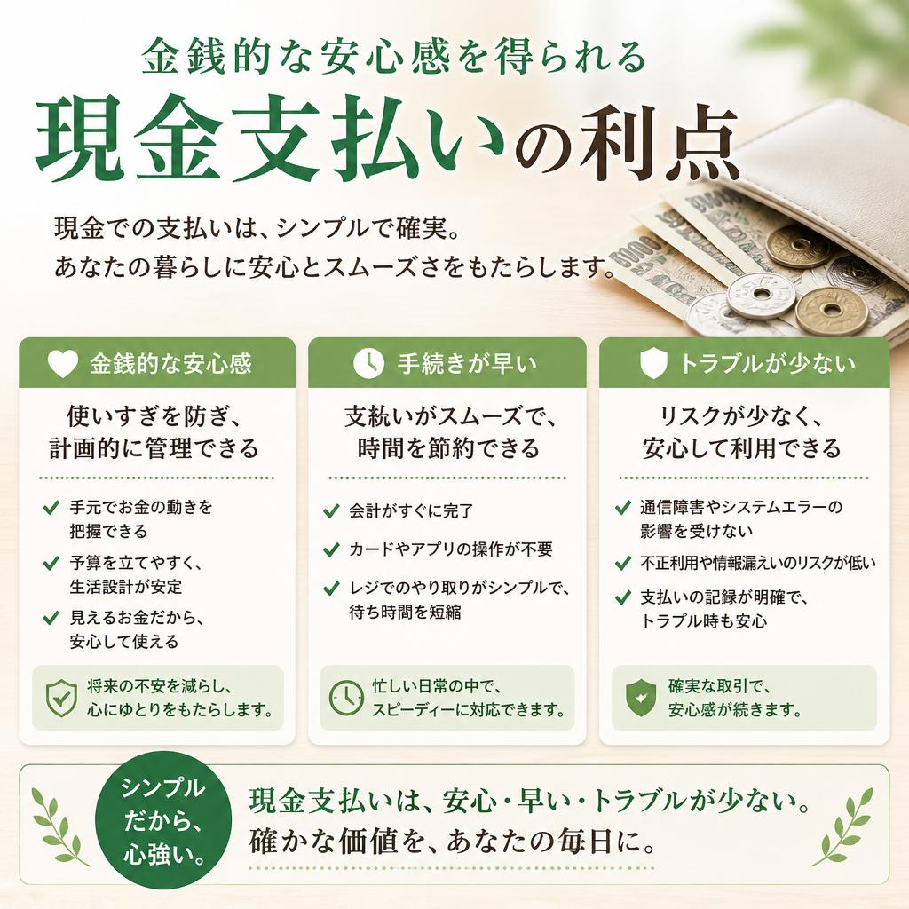現金支払いの安心感