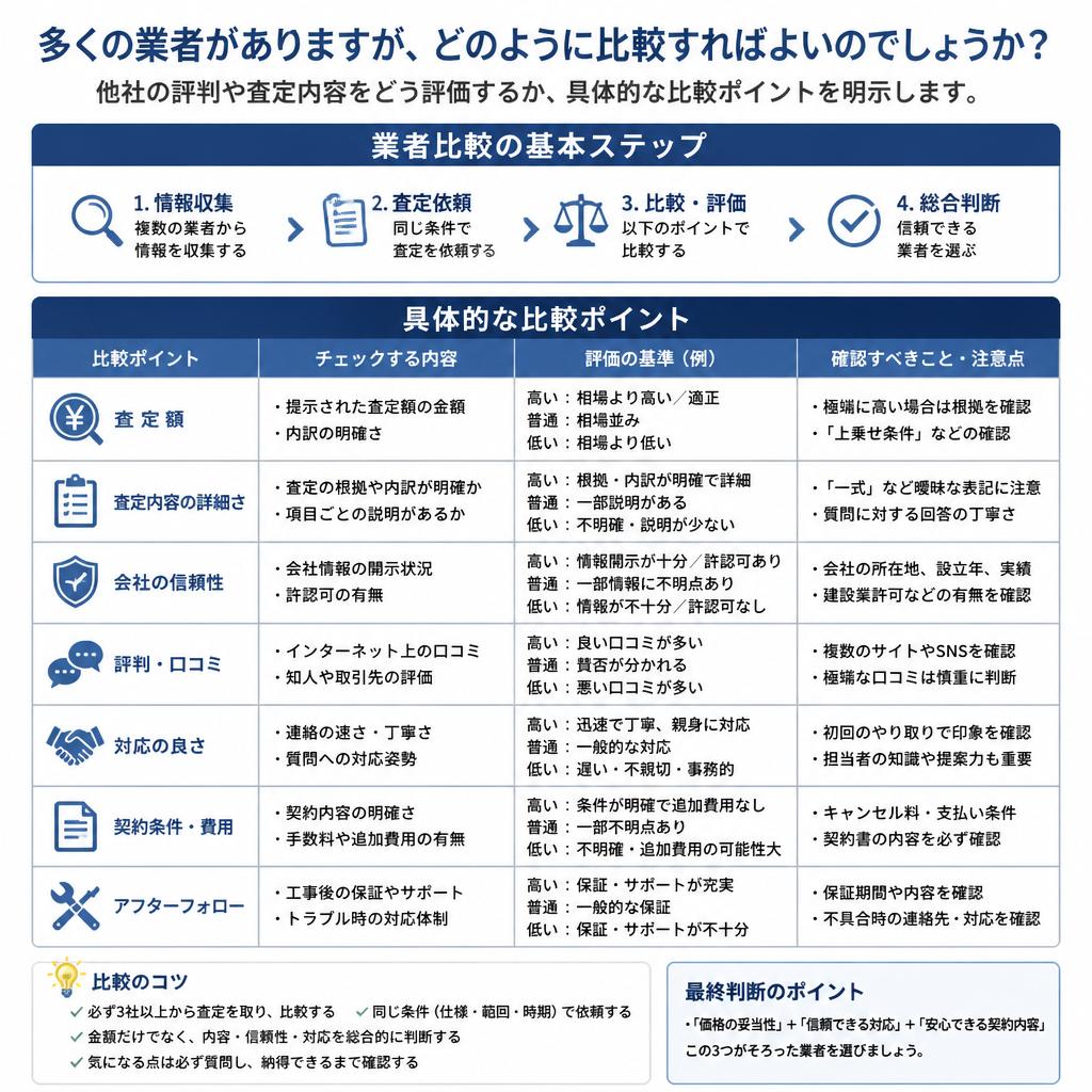 他社との比較と評価の見方