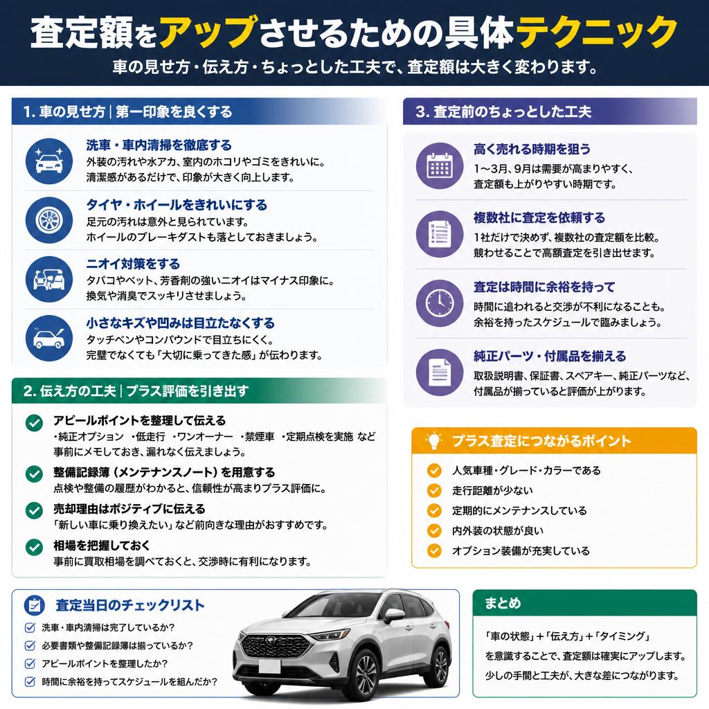 査定額を引き上げるためのテクニック