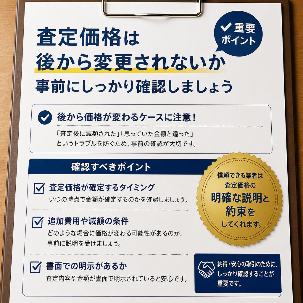 4. 査定後の価格変更について