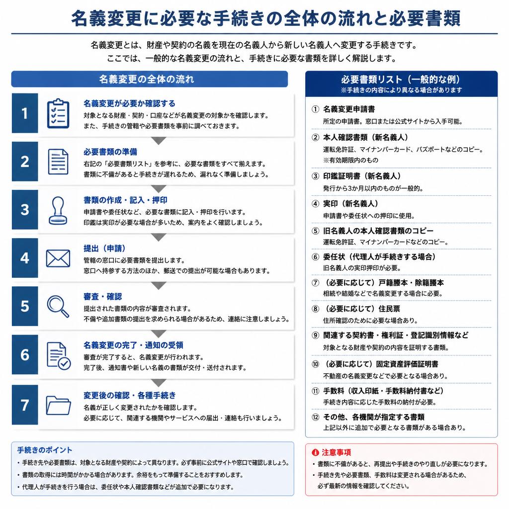 車の名義変更の流れ