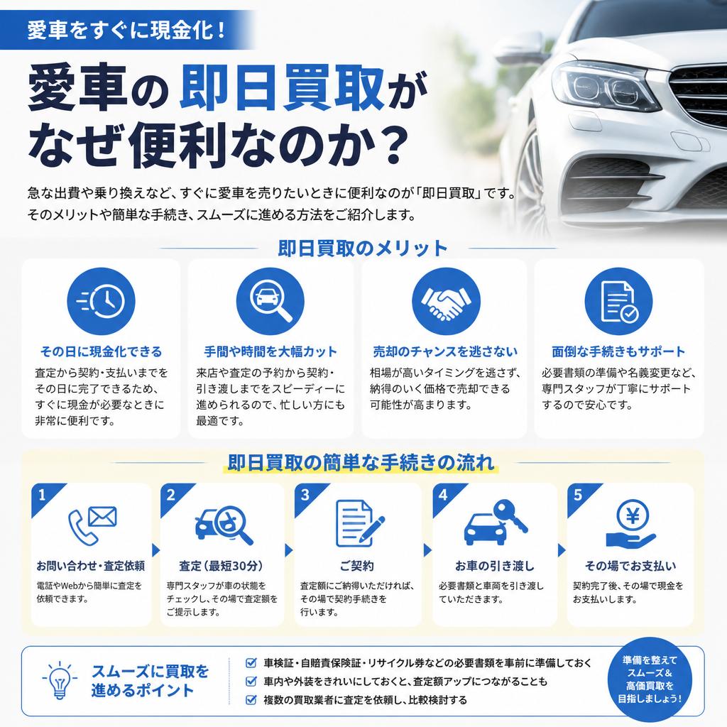 即日買取のメリットと手続き