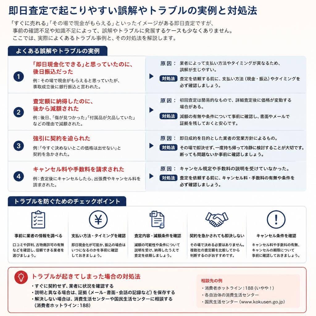 トラブル事例1：即日査定での誤解