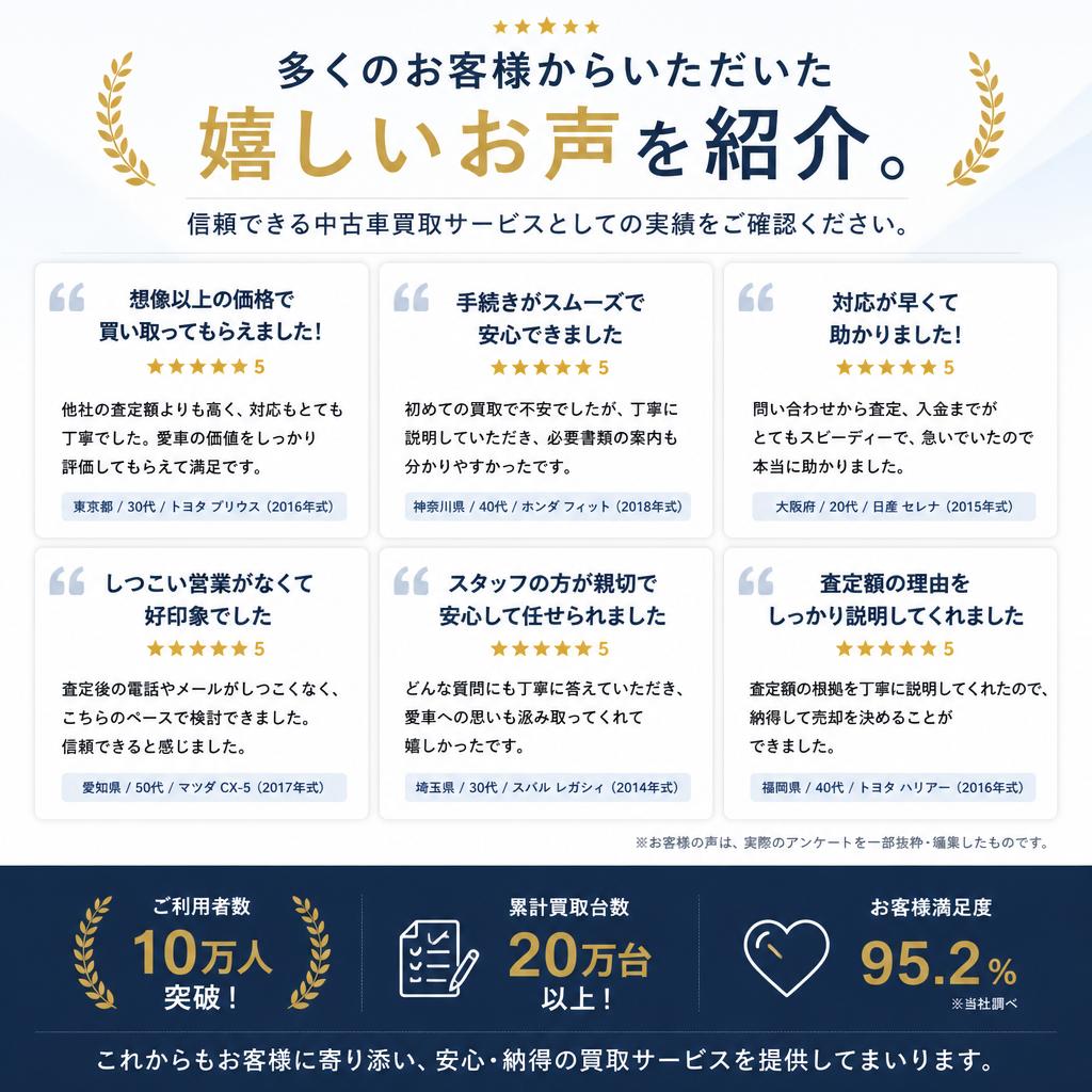 お客様の声：実際のお取引事例