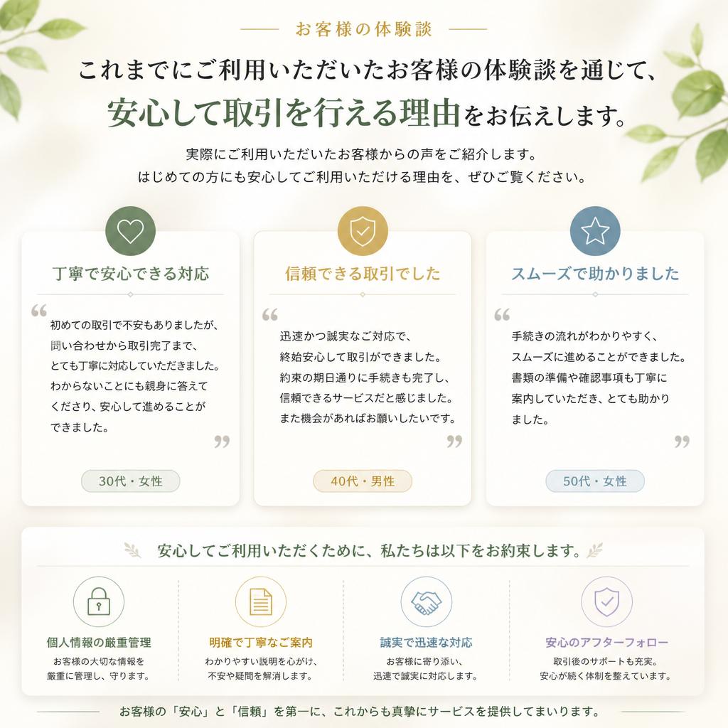 実際のお客様の声